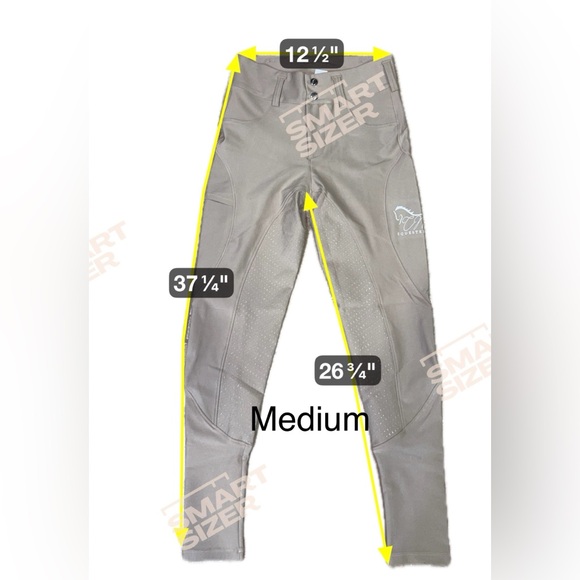 NWT Equestrian charcoal, gray button up riding breeches full bottom - Picture 12 of 12